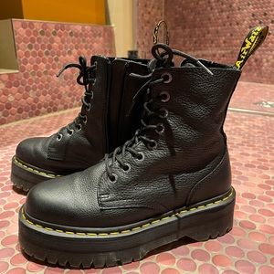 JADON BOOT PISA LEATHER PLATFORMS BLACK WORN ONCE